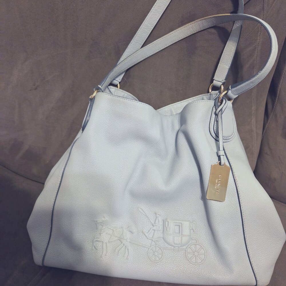 Vintage Coach Edie Horse & Carriage Embossed Leather Shoulder Bag - - Picture 2 of 9